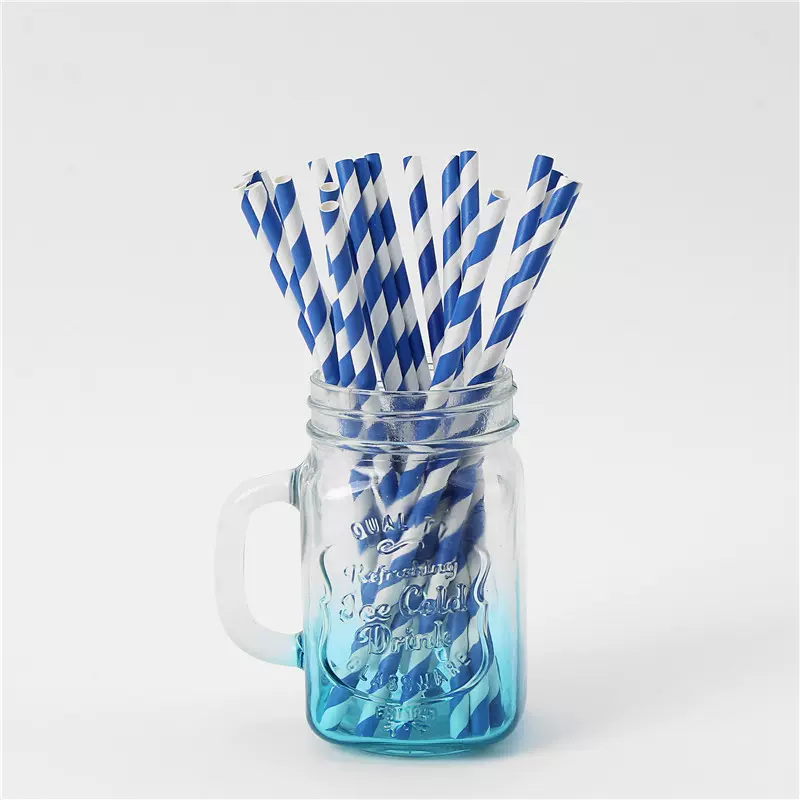 工厂直供条纹图纸吸管 多色可选一次性可降解吸管 果汁饮料纸吸管