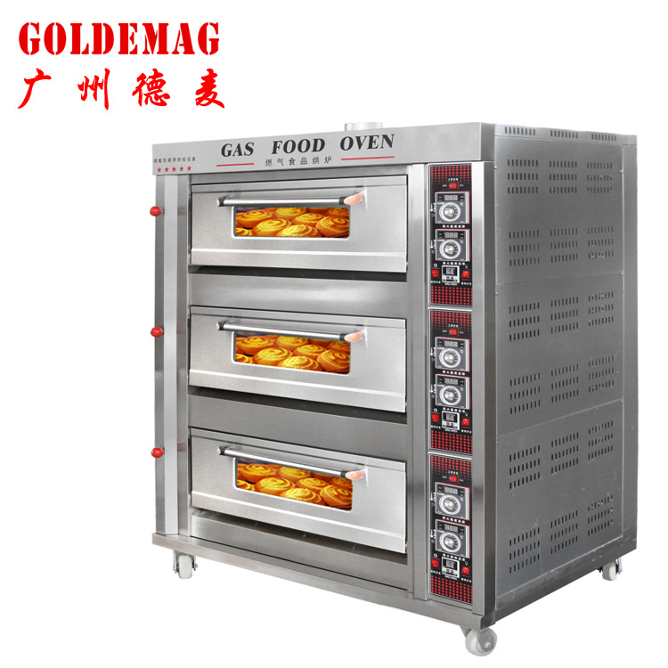 三层六盘烘炉 燃气烤箱耐久款 蛋糕的做法大全 饼干 商用一件代发