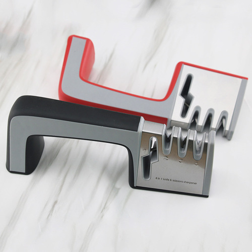 Household stainless steel knife sharpener multi-function handle kitchen tool scissors kitchen knife sharpening quick knife sharpener wholesale