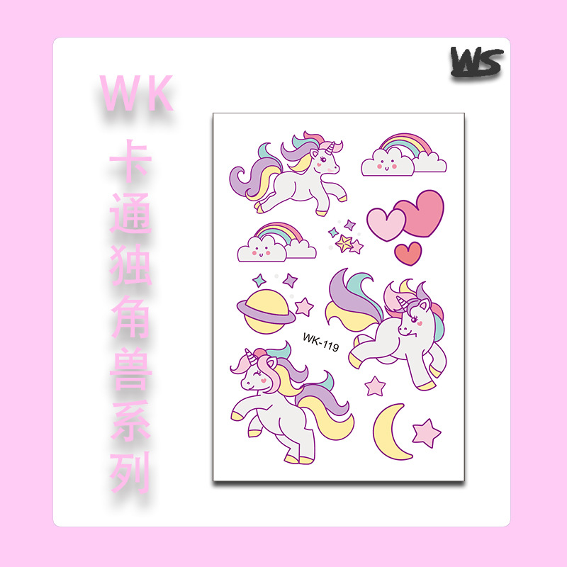 Tatuajes Temporales Infantiles de Unicornio y Sirena Papel de Transferencia de Agua Multicolor para Niños