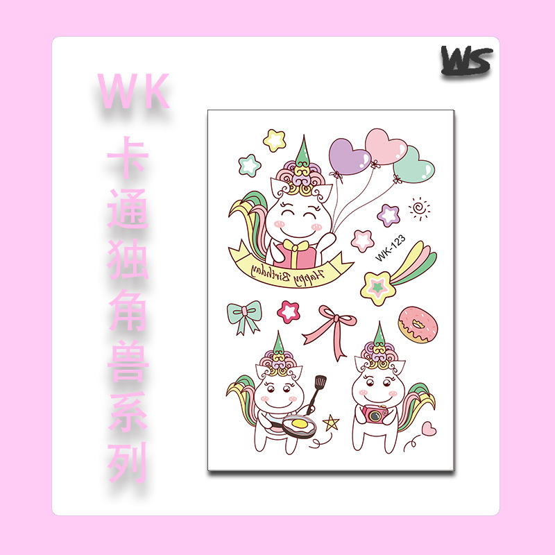 Tatuajes Temporales Infantiles de Unicornio y Sirena Papel de Transferencia de Agua Multicolor para Niños