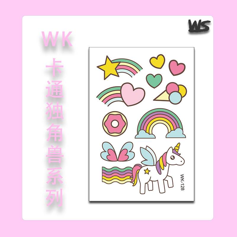 Tatuajes Temporales Infantiles de Unicornio y Sirena Papel de Transferencia de Agua Multicolor para Niños