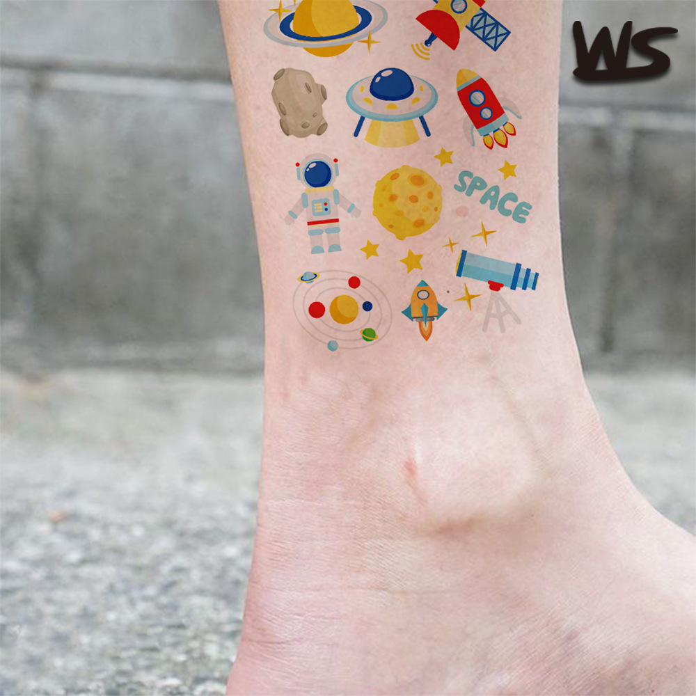 Tatuajes Temporales de Astronautas Espaciales de Papel de Transferencia de Agua, Temporal