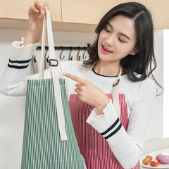 Adjustable fabric, hand-wipeable, housework apron, striped, oil-proof, fashionable cooking and cooking kitchen blouse, logo printable