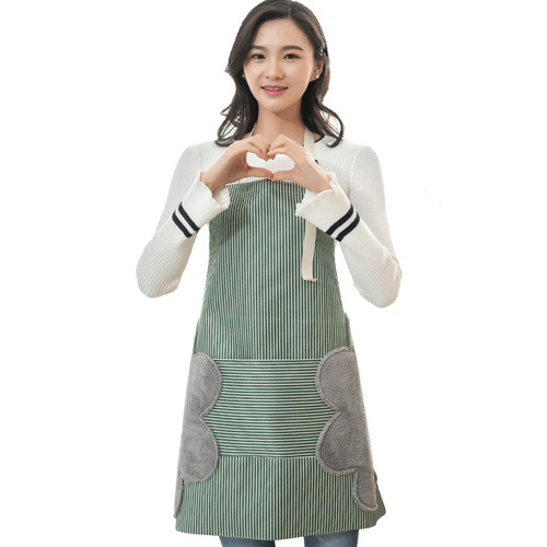 Adjustable fabric, hand-wipeable, housework apron, striped, oil-proof, fashionable cooking and cooking kitchen blouse, logo printable