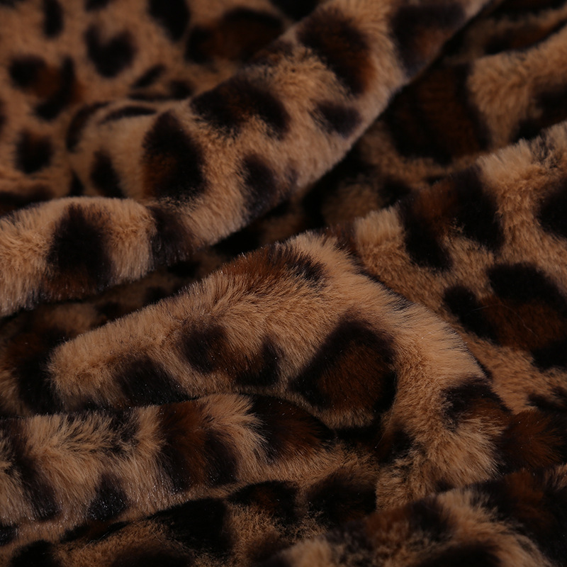 Leopard Pattern Rabbit Hair Crystal Velvet Sofa Midday Sleep Blanket, Cover Blanket_voghion.com