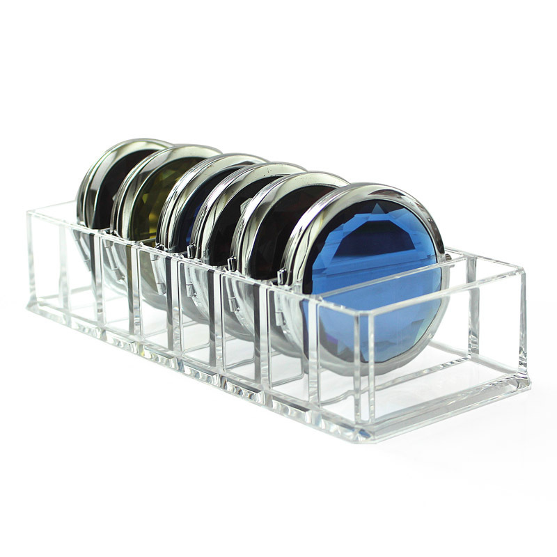 Nuevo escritorio transparente acrílico 8-rejilla polvo pastel caja de almacenamiento lápiz labial soporte maquillaje Blush sombra de ojos caja de almacenamiento