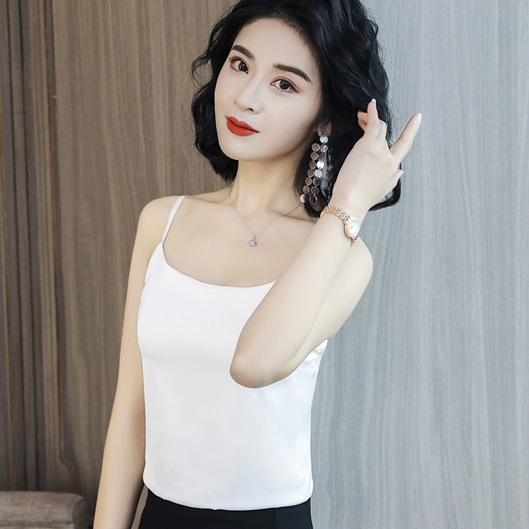 Red Non-marking Ice Silk Long Vest Women's Summer Ice Silk Tube Top All-match Slim-fit Base Camisole Shirt Inner Short Vest