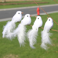 White Dove Simulation Feathered Bird for Wedding Decorations, Home & Christmas Scene Setup, Artificial Pigeon Ornaments