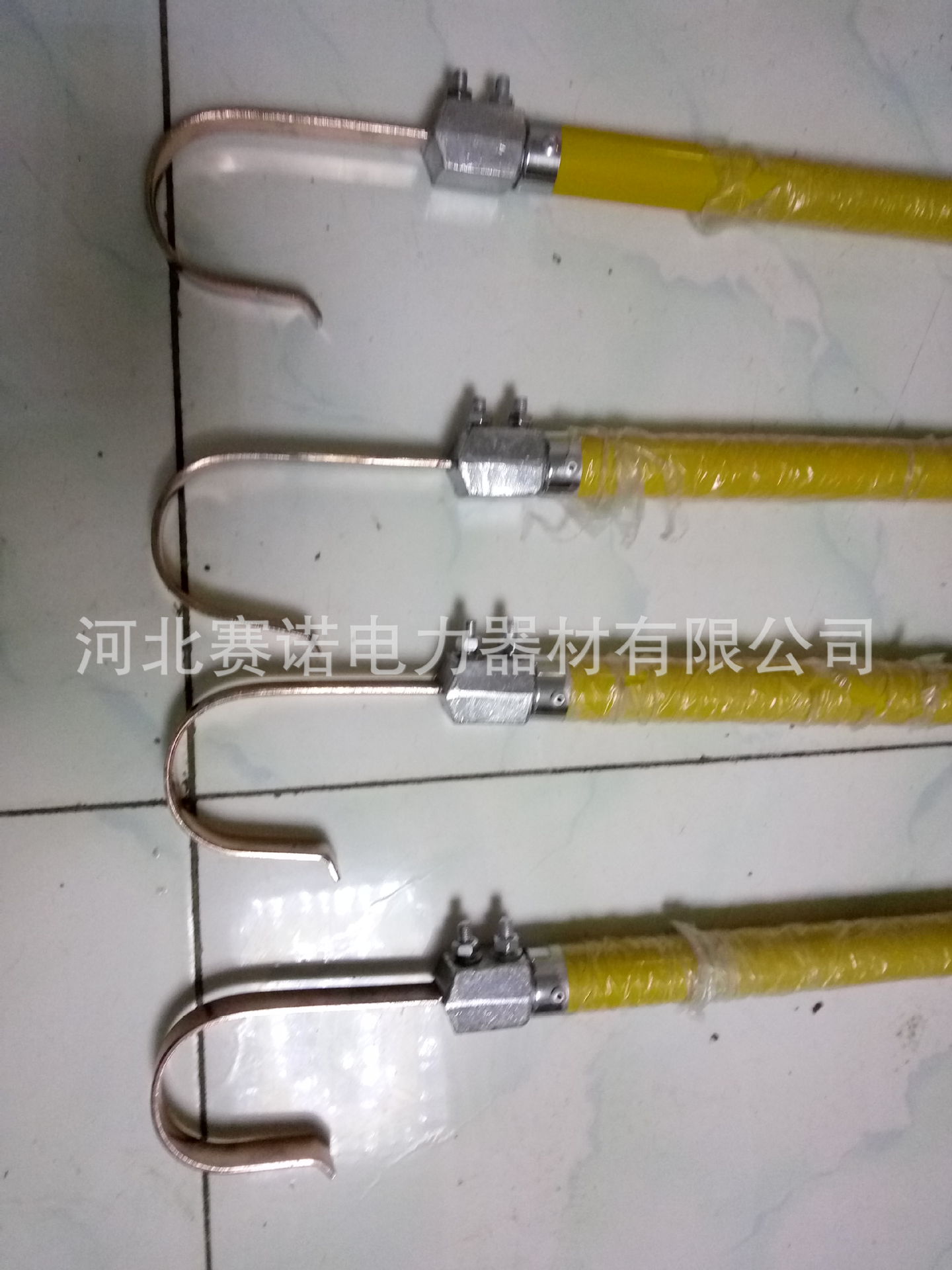 电气化铁路接触线用的接地挂杆3节5米铜挂钩臂腕70mm开口接地棒