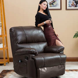 美式复古躺椅单人太空仓沙发轻奢真皮客厅组合欧式可躺法式电动