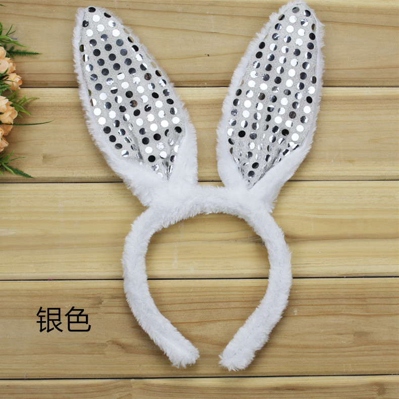 Rendimiento de dibujos animados animal tocado pequeño conejo blanco oído tocado diadema conejo oreja conejito chica