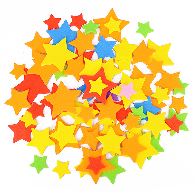 Children's sponge paper small patch with adhesive children's handmade EVA three-dimensional sticker DIY material bag