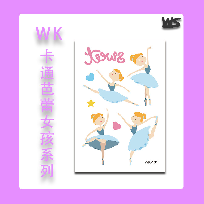 Tatuajes Temporales Infantiles de Ballet y Princesa de Papel de Transferencia de Agua, Decorativo, para Fiestas