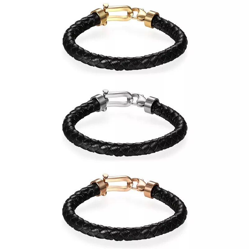 New Style Woven Leather Bracelet Christmas Gift Charm Bracelet Fashion Jewelry Leather Bracelet Unisex