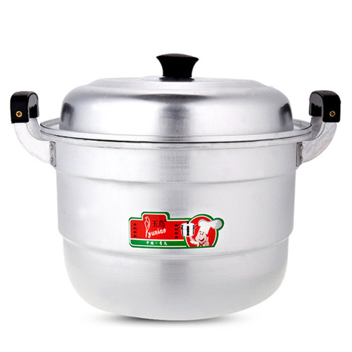 Yuniao old-fashioned aluminum pot, household thickened double-layer aluminum steamer, aluminum soup pot, commercial water boiler, large-capacity aluminum steamer