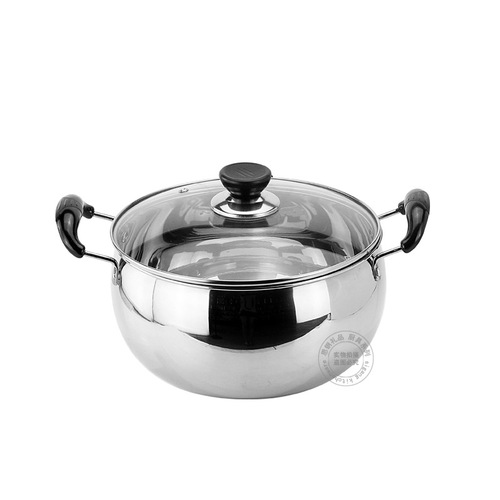 Stainless steel soup pot thickened large capacity Bakelite insulated handle induction cooker open fire pot good start gift for the Year of the Dragon