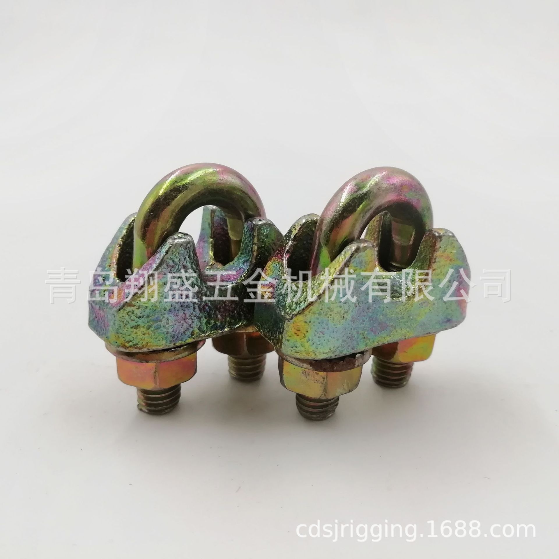 DIN1142卡头钢丝绳卡头u型夹头重型轻型起重夹索具卡头镀黄锌