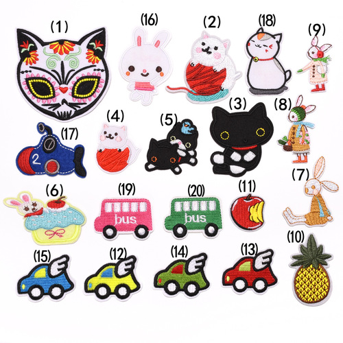 卡通小汽车刺绣布贴高端服装装饰电脑绣花衣服补丁外贸出口可