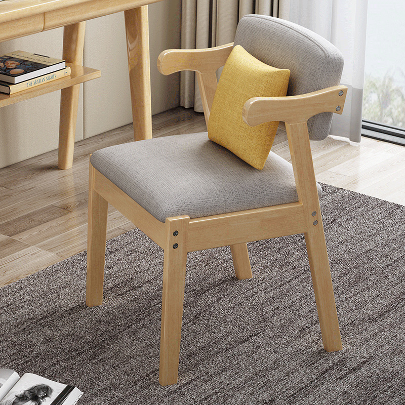 Silla nórdica de madera maciza con respaldo, silla de comedor, silla de entrenamiento para oficina, taburete para el hogar, silla de ocio para hotel, suave y cómoda.