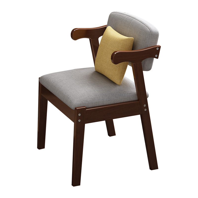 Silla nórdica de madera maciza con respaldo, silla de comedor, silla de entrenamiento para oficina, taburete para el hogar, silla de ocio para hotel, suave y cómoda.