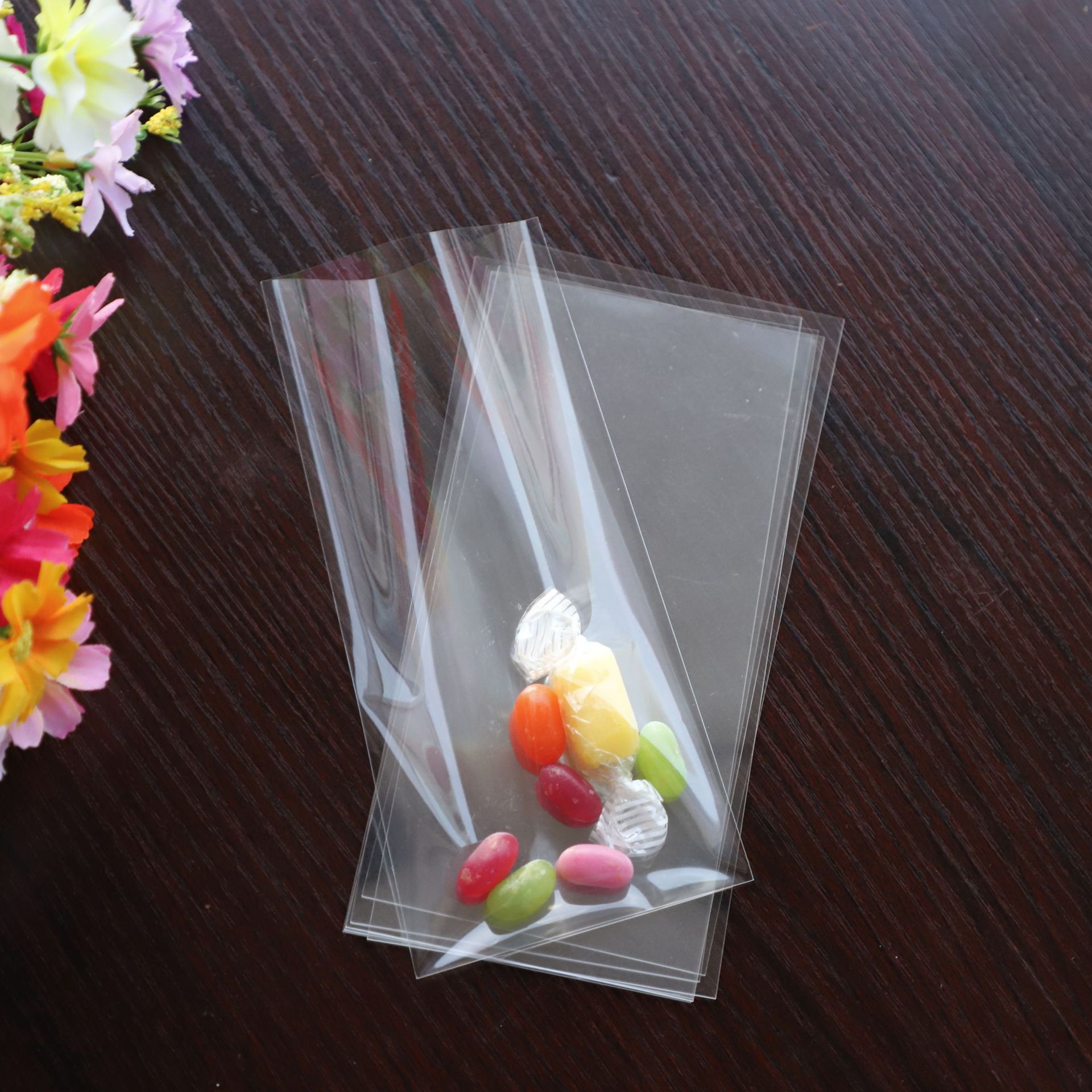 批发透明OPP平口袋印刷LOGO面包切片吐司牛角扎口食品内包装袋