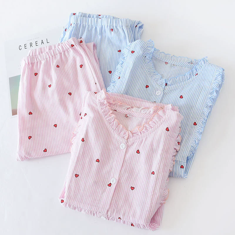 Ав autumn gauze thin pijama, long-sleeve, invisible trousers for breastfeeding