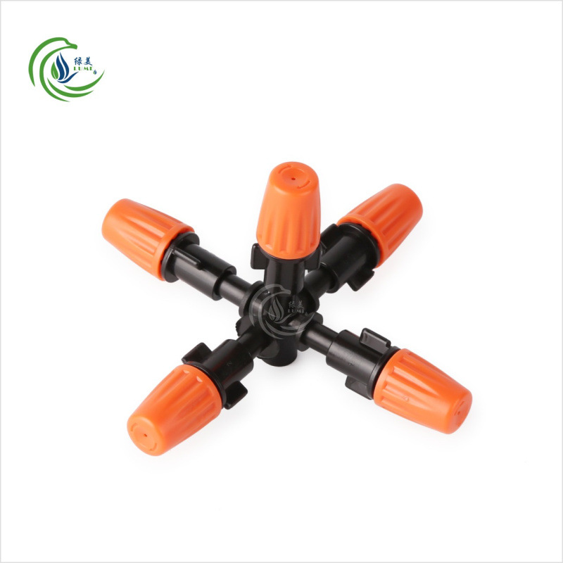 6mm viejo naranja cinco exportaciones ajustable atomización micro boquilla invernadero balcón maceta enfriamiento humidificación se puede cerrar