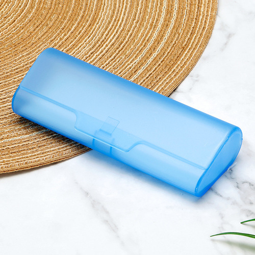 Translucent plastic glasses case with 4 colors, transparent reading glasses case, lightweight PP hard plastic box