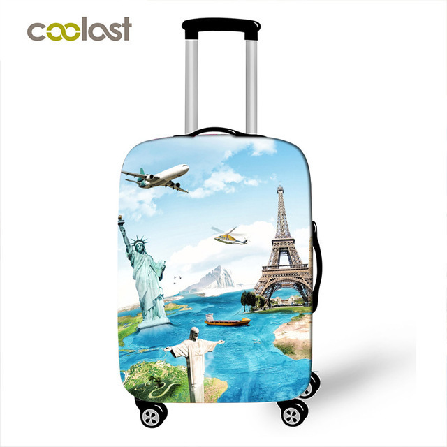 New thickened beautiful printed luggage protective cover Oxford cloth fashionable waterproof elastic suitcase cover