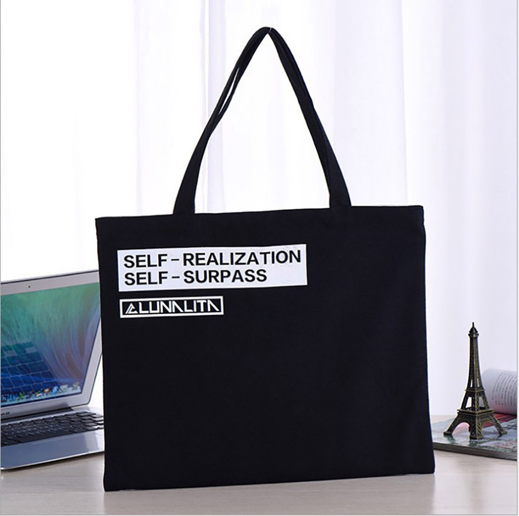 学生百搭手提袋帆布袋 时尚帆布袋纯棉帆布包 韩国简约手提袋