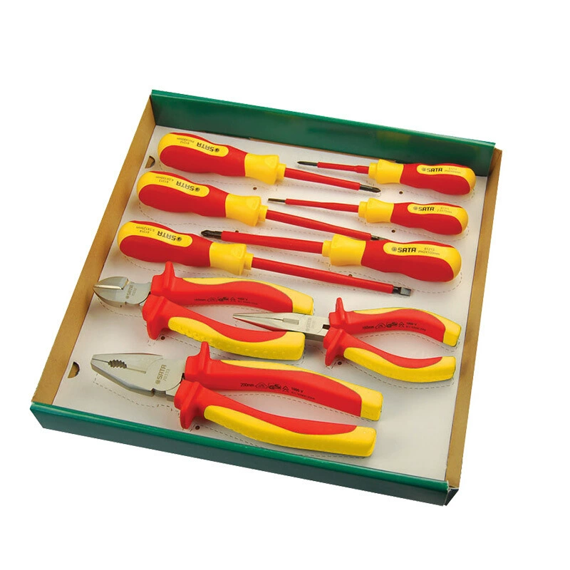 Плоскогубцы Shida, ремонт, 3 предмета, VDE, плоскогубцы для изолированной стальной проволоки, Набор плоскогубцев 0926109262
