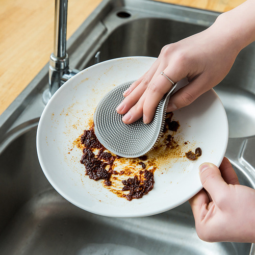 Multifunctional silicone dishwashing brush, kitchen household oil removal pot brush, lazy rag, scouring pad, cleaning supplies wholesale