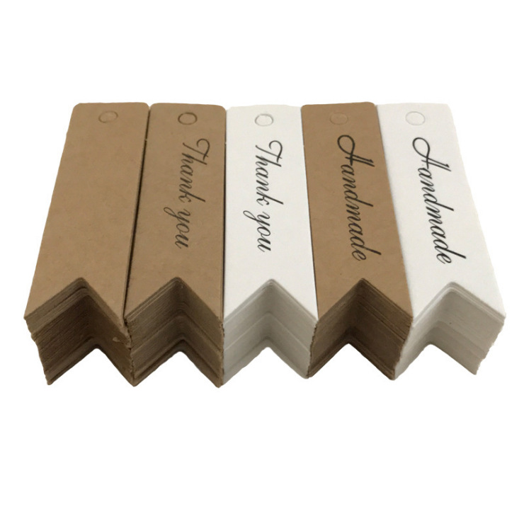 100片价Handmade复古烘焙小标签 DIY饰品材料空白吊牌书签礼品卡