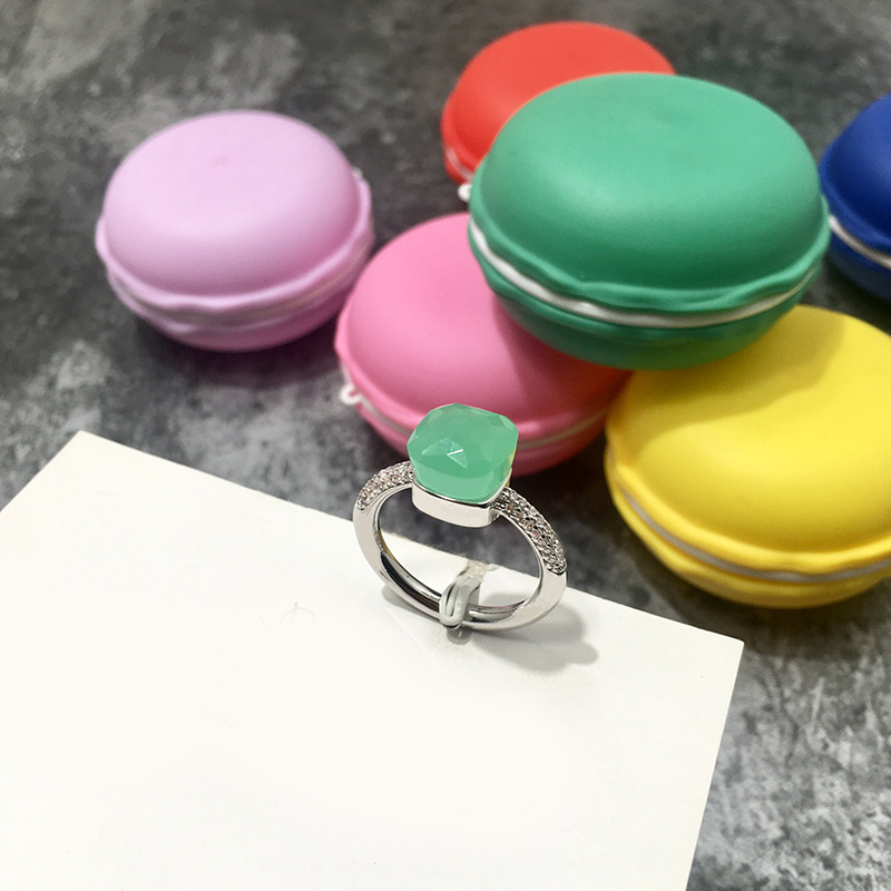 韓国版不規則な多面宝石スタイルロンドンブルークリスタルダイヤモンド人差し指リングエメラルドリング男性と女性用