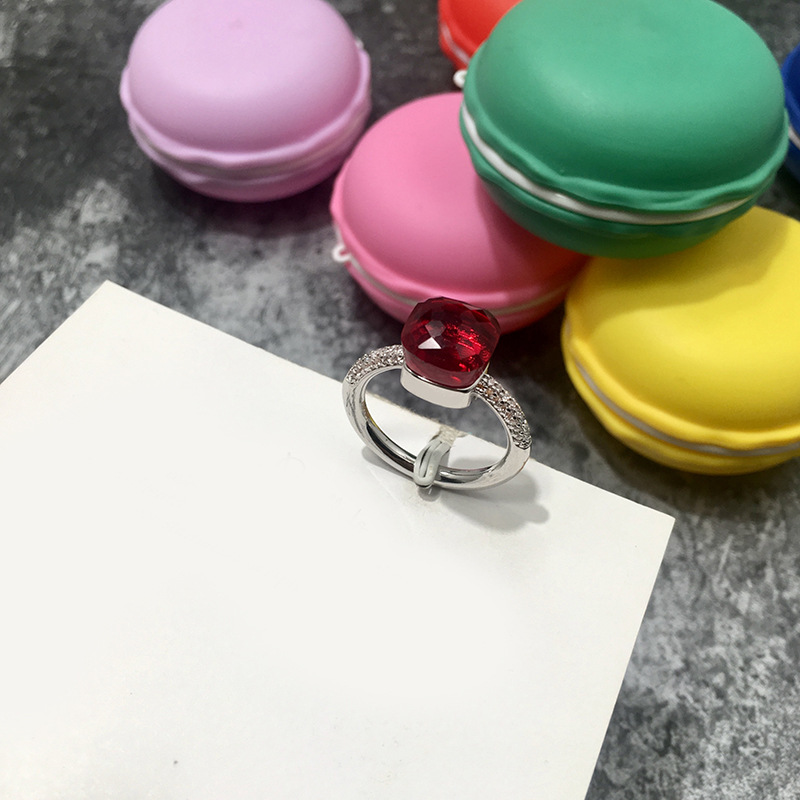 韓国版不規則な多面宝石スタイルロンドンブルークリスタルダイヤモンド人差し指リングエメラルドリング男性と女性用