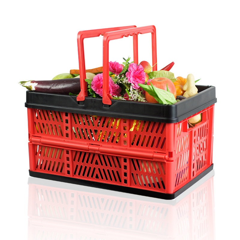 Wholesale fruit picking basket foldable picnic basket beer plastic basket children sundries storage basket foldable shopping basket