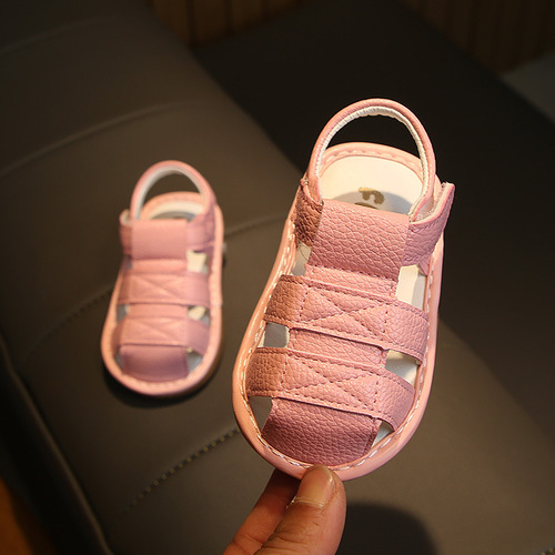 One piece drop-shipping baby toe-cap sandals 2019 spring and summer girls' shoes 0-2 years old infant girls toddler shoes
