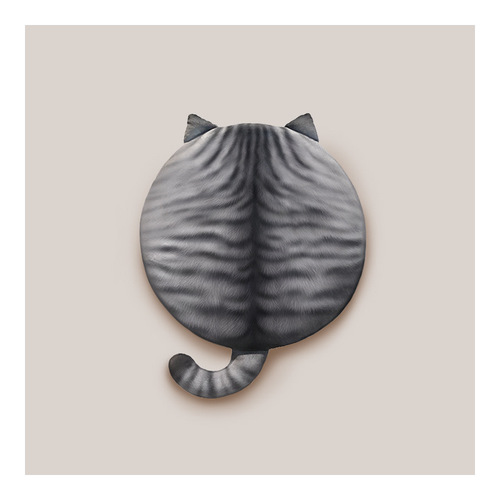Cat style cute cartoon seat cushion memory foam car warm animal seat cushion cat personality creative round seat cushion