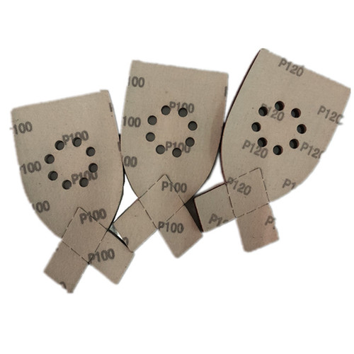 Cross-border e-commerce swallow-tail red sandpaper rabbit ear-shaped special-shaped sandpaper 175*105*8 hole sandpaper