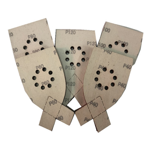 Cross-border e-commerce swallow-tail red sandpaper rabbit ear-shaped special-shaped sandpaper 175*105*8 hole sandpaper