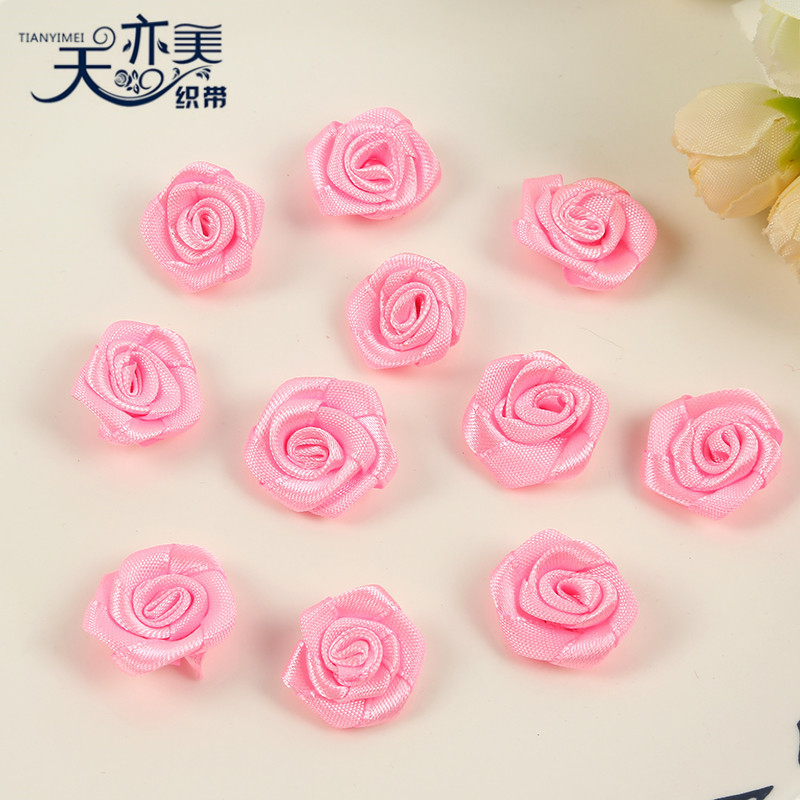 5 puntos de cinta revés Rosa diámetro 2cm accesorios textiles DIY cinta arco flor apretada