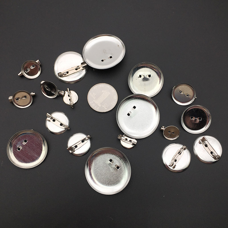 Pin DE SEGURIDAD broche bandeja de metal simple placa redonda hebilla pin Fondo DIY broche accesorios ramillete accesorios para el cabello