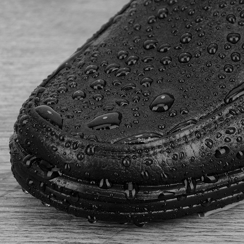 Spring and Autumn Business Black imitation leather waterproof shoe PVC plastic anti-slip work rubber shoe classic kitchen shoe 1218