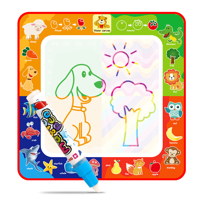 Amazon grandes niños agua lienzo colorido mágico agua lienzo escritura manta agua clara tablero de dibujo graffiti Mat