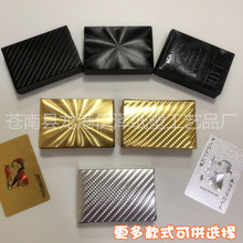厂家创意金箔扑克牌土豪金 塑料防水黑色扑克 跨境外贸批发木盒