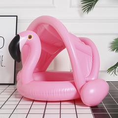 Children's pink swan seat with awning baby inflatable white swan swimming ring with awning animal pants pocket swimming ring