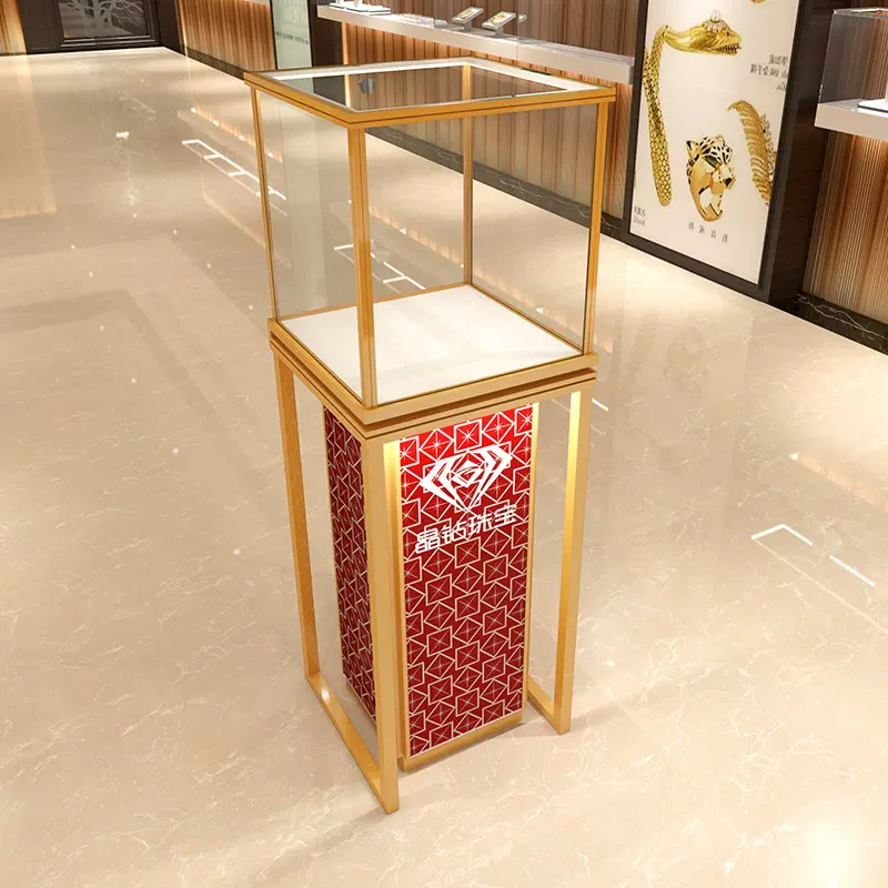 2024新款珠宝独立展示柜 钢化玻璃柜博物馆文物展示陈列柜