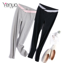 也诺夏季新款孕妇裤外穿修身打底裤纯棉薄款托腹裤子代发