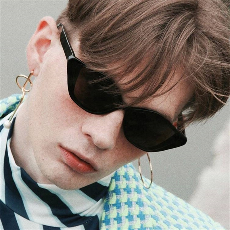 European and American Retro Cat's Eye Hip-Hop White Sunglasses Women's Online Celebrity ins Super Hot Didi Jumping Sunglasses Men's Concave Shape Tiktok